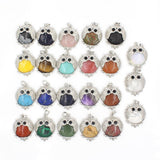 Silver Owl Gemstone Pendant  Bird Animal Keychain KC1758S
