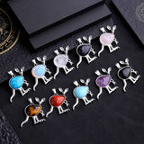 Silver Kangaroo Gemstone Pendant #SP1765 Animal Crsytal For Making Jewelry