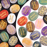 Worry Healing Palm Stones for Meditation Prayer Home Decor with (Relax the body calm the mind )-35x45MM #SP1904G-W05