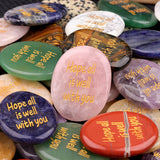 Worry Healing Palm Stones for Meditation Prayer Home Decor ( Hope all is well with you)  35x45MM #SP1904G-W12