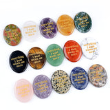 35x45MM Worry Healing Palm Stones for Meditation & Prayer with Everything Word " Everything I want wants me more " SP1904G-W15