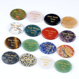 Worry Healing Palm Stones for Meditation Prayer Home Decor with (WhatWould Jesus Do? )35x45MM #SP1904G-W14