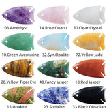 Handmade Crystal Fish Keychain #KC2016  Natural Gemstone Talisman for Abundance & Protection, Elegant Accessory for Everyday Luck & Positive Energy