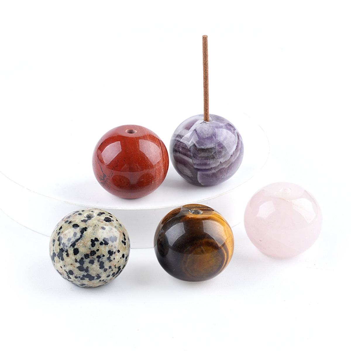 25MM Yellow Tiger Eye Sphere Incense Stick Holder for Meditation, Yoga, Office & Home Decor