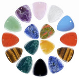 Natural Gemstone Guitar Pick Pendant 27x32mm for Jewelry Making SP2030