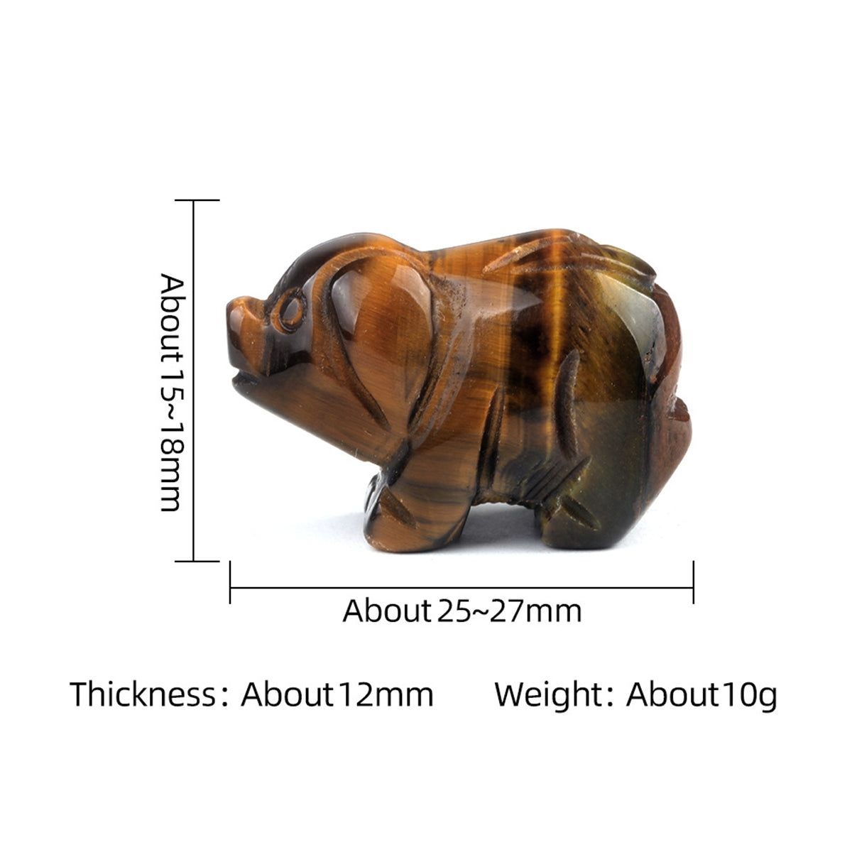 1.0Inch Handmade Carved Gemstone Pig Ornament For Home Office Desk Decor Mini Stone Animal Figurine Statue Reiki Healing Crystal #SP2305