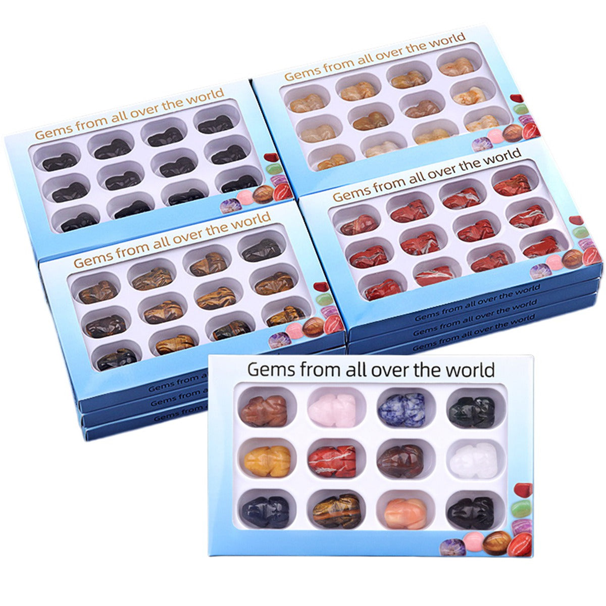 1Inch Frog Gemstone Ornament 12PCS IN Box for Home Office Desk Decor  #SP2309-12PA