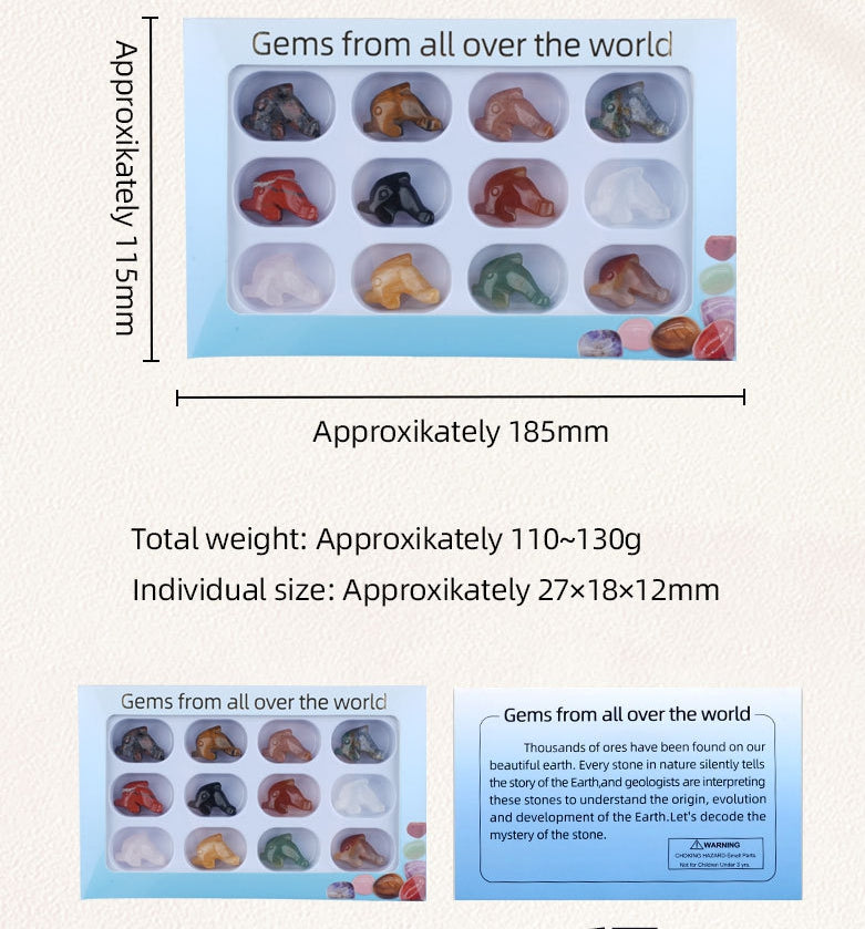 1.0Inch Dolphin Gemstone Ornament 12PCS IN Box for Home Office Desk Decor  #SP2310-12PA
