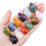 1" Gemstone Tortoise Figurine - Natural Stone Office Decor