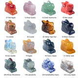 1.0 Inch Hand Carved Gemstone Rabbit Figurine Animal Ornament for Home Office Desk Decor #SP2320