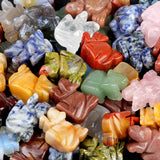 1.0 Inch Hand Carved Squirrel Gemstone Figurine Ornament for Home Office Desk Decor #SP2322