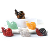 1.0 Inch Hand Carved Snail Gemstone Figurine Ornament for Home Office Desk Decor #SP2323