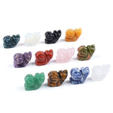 1.0 Inch Hand Carved Snail Gemstone Figurine Ornament for Home Office Desk Decor #SP2325