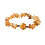 Natural Chip Gemstone Bracelet 12mm Optional Focal Round Bead Handmade Boho Stackable Healing Crystal Bracelet for Women #SB3159