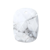 Faceted Natural Gemstone Rectangular Pendants - 15x20mm Healing Crystal Charms for DIY Jewelry