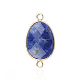 Faceted Teardrop Gemstone Connectors Charms with Double Loops for DIY Jewelry #SP2049