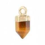 Mini Hexagonal Point Crystal Pendant Natural Stone Bullet Shape Charm for DIY Jewelry Making Necklace Earrings Supplies