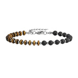 6MM Heishi Disc Spacer Round Bead Lava Stone Essential Oil Diffuser Gemstone Bracelet Silv er Chain Adjustable #SB3145