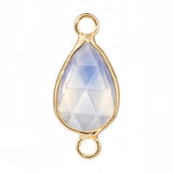 Faceted Teardrop Stone Connectors Charms with Double Loops DIY Jewelry Making #SP2045