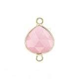 Faceted Teardrop Gemstone Connectors Charms with Double Loops DIY Jewelry Bracelet Necklace #SP2048