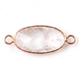 Faceted Oval Gemstone Connector Charms with Double Loops for Jewelry Making DIY Bracelet Necklace #SP2052
