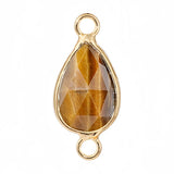 Faceted Teardrop Stone Connectors Charms with Double Loops DIY Jewelry Making #SP2045
