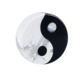 Yin Yang Necklace Natural Howlite Obsidian Tai Chi Pendant Zen Balance Amulet 25mm Fengshui Ornament for Decoration & Jewelry