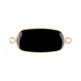 Natural Gemstone Hexagon Pendant Connector for Women | Gold Plated Healing Crystal Jewelry #SP2059