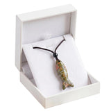 Hand Carved Gemstone Fish Necklace Boho Crystal Pendant Healing Crystal Jewelry for Her/Him Adjustable Gift Box