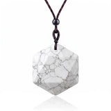 Hot Sale Mixed Gemstones Star Hexagon Shape Necklaces Quartz Agate Lapis Lazuli Chokers with Adjustable Cord