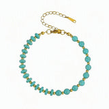 6MM Heishi Disc Spacer Round Bead Gemstone Bracelet Gold Chain Adjustable #SB3145