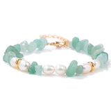 Wholesale Natural Gravel Stone Freshwater Pearl Bracelet Multi Color Crystal Beaded Bracelet Jewelry Gift for Women #SB3136