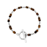 4MM Natural Stone Heishi Disc Bracelet Silver OT Toggle Clasp Dainty Stackable Boho Crystal Beaded Bracelets Women Jewelry #SB3147S