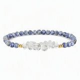 4mm Natural Gemstone Round Bead Stretch Bracelet With Clear Quartz Chip Crystal & Gold Spacers Unisex Healing Stackable Wristband Multi‑Stone Gift #SB3144