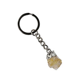 Healing  Chakra Crystal Pendant Keychain for Bag  Silver Cap  Irregular Rough Tumbled Stone Key Chain Decor & Making Jewelry