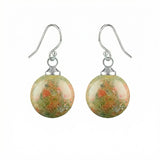 Women Gemstone Balls Drop Earring Healing Chakra Crystal 10MM Beads Dangle Earrings