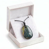 Amethyst Trapezoid Crystal Pendant Necklace Adjustable Rope Choker Natural Stone Healing Reiki Jewelry Unisex Gift Box #SN2028