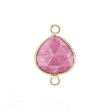 Faceted Teardrop Gemstone Connectors Charms with Double Loops DIY Jewelry Bracelet Necklace #SP2048