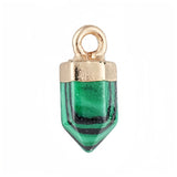 Mini Hexagonal Point Crystal Pendant Natural Stone Bullet Shape Charm for DIY Jewelry Making Necklace Earrings Supplies