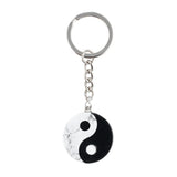 Yin Yang Necklace Natural Howlite Obsidian Tai Chi Pendant Zen Balance Amulet 25mm Fengshui Ornament for Decoration & Jewelry