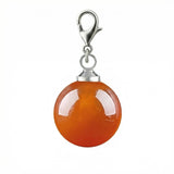 10MM Gemstone Round Ball Pendant Bag Charms for DIY Making Jewelry Silver Lobster Clasp Crystal Sphere Healing Chakra