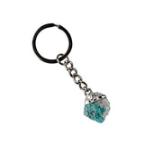 Healing  Chakra Crystal Pendant Keychain for Bag  Silver Cap  Irregular Rough Tumbled Stone Key Chain Decor & Making Jewelry