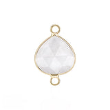 Faceted Teardrop Gemstone Connectors Charms with Double Loops DIY Jewelry Bracelet Necklace #SP2048