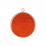 Handcrafted 30mm Natural Gemstone Pendant Necklace | Gold Bezel Healing Crystal Jewelry #SP2060