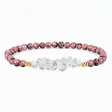 4mm Natural Gemstone Round Bead Stretch Bracelet With Clear Quartz Chip Crystal & Gold Spacers Unisex Healing Stackable Wristband Multi‑Stone Gift #SB3144