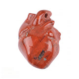30MM Carved Gemstone Human Heart Figurine Pendant for Making Jewelry SP2043