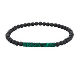 Matte Black Onyx 4mm Round Bead Bracelet Heishi Spacer Stone Bead Unisex Elastic Stackable Healing Crystal Wrist Jewelry #SB3156