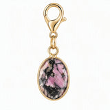 Faceted Oval Gemstone Pendant Charm for Bag Key Natural Crystal DIY Necklace Earring Supply Tag Charms Accessories