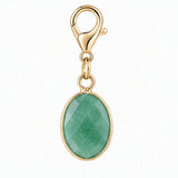 Faceted Oval Gemstone Pendant Charm for Bag Key Natural Crystal DIY Necklace Earring Supply Tag Charms Accessories
