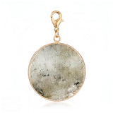 30mm Round Gemstone Pendant  Tag Charm for DIY Necklaces, Earrings & Bracelets #SP2060